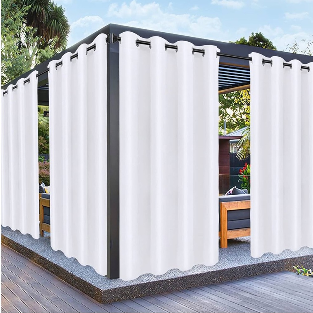 NEW. Single panel. Indoor/ outdoor white curtain.